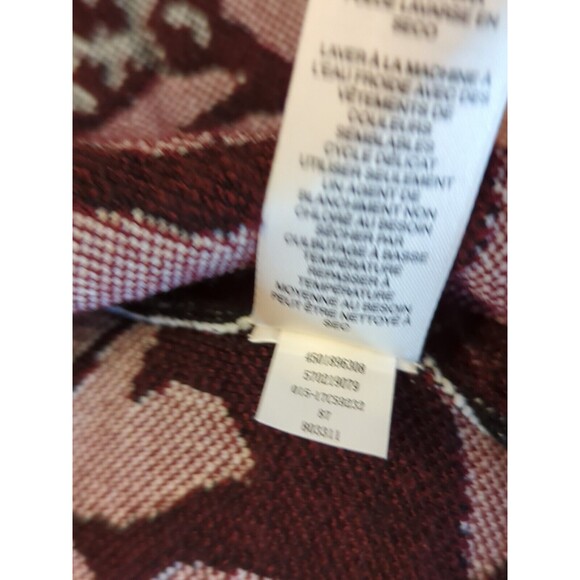 Chicos Cardigan Sweater Womens Size 1 Long Sleeve Contrast Scroll Open Front - Picture 8 of 10